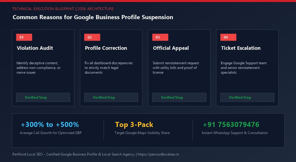 Common Reasons for Google Business Profile Suspension (The Top 12) - Technical Architecture & Suspension Recovery Blueprint
