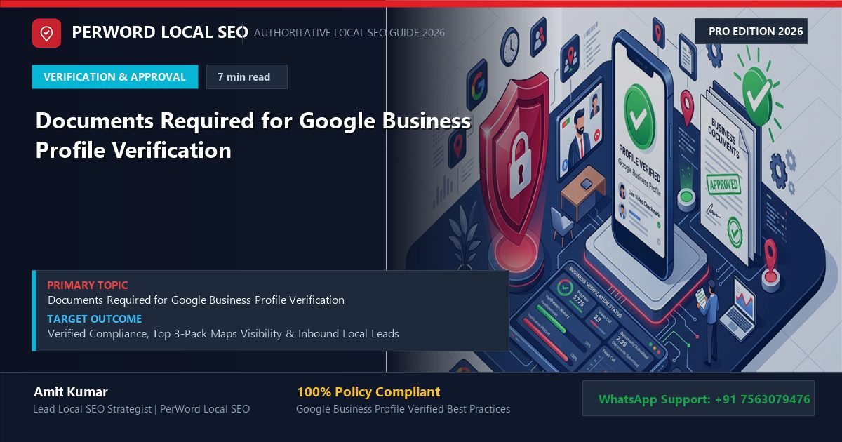 Documents Required for Google Business Profile Verification (2026 Checklist) - Custom 3D Concept Illustration
