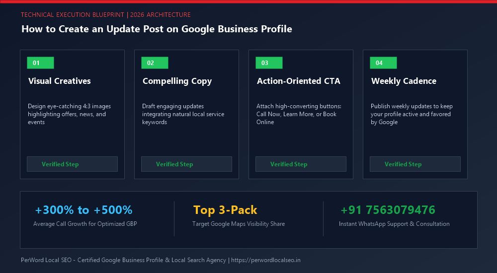 How to Create an Update Post on Google Business Profile (The Standard Broadcast Guide) - Process Diagram