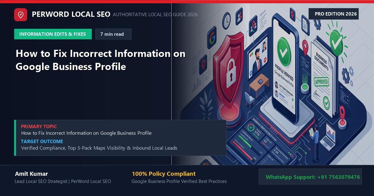 How to Fix Incorrect Information on Google Business Profile (Rogue Edits & Fixes) - Custom 3D Concept Illustration