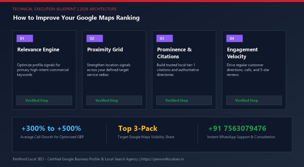 How to Improve Your Google Maps Ranking (The Proven 9-Step Domination Strategy) - Process Diagram