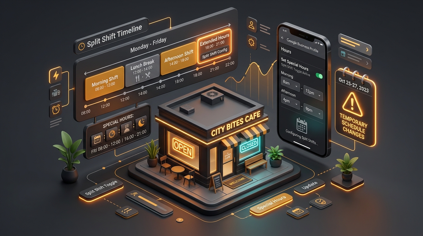 What Are Special Hours on Google Business Profile? - Custom 3D Concept Illustration